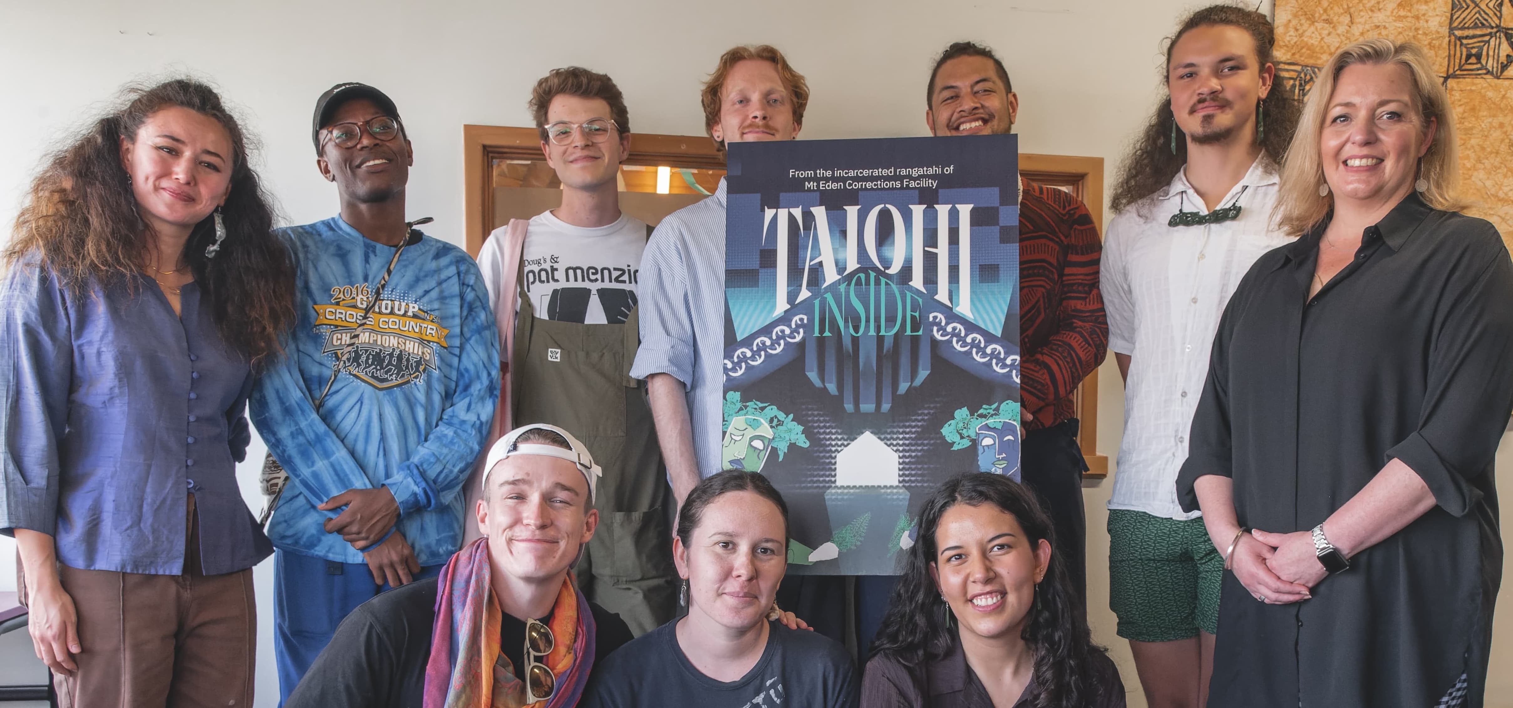 The YANZ crew with the Taiohi Inside poster